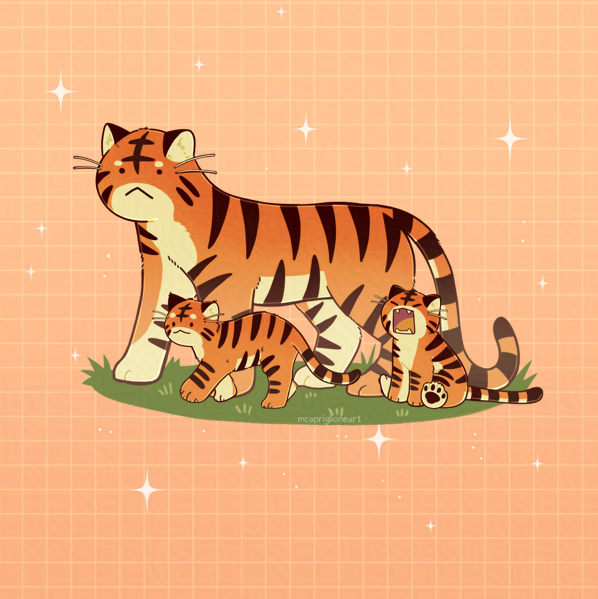 Little Roar Family Art Print (8x8)