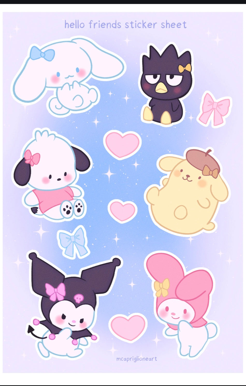 Hello Friends Sticker Sheet