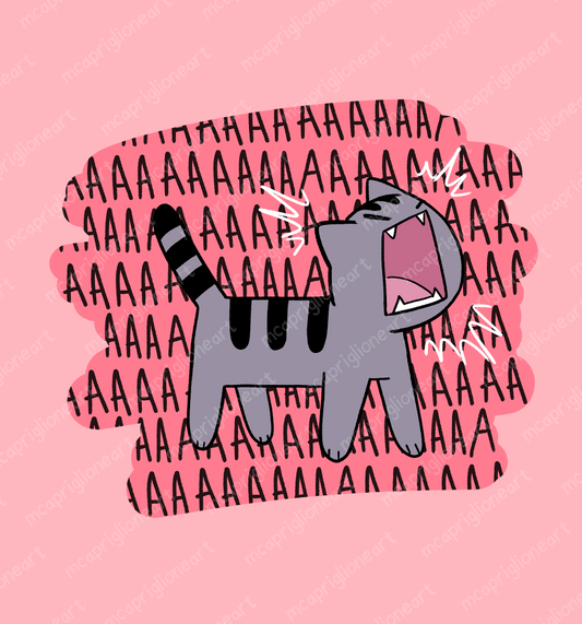 AAAAAA Screaming Cat Sticker