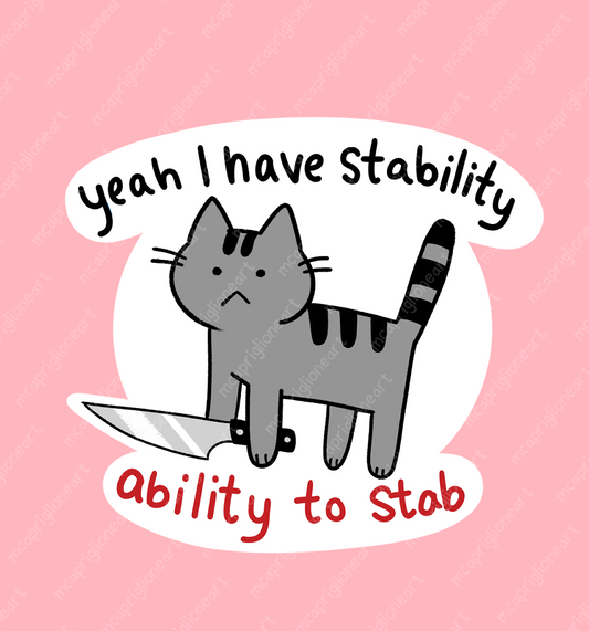 Ability to Stab Cat Sticker