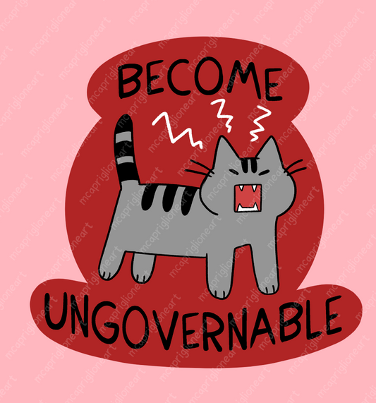 Become Ungovernable Cat Sticker