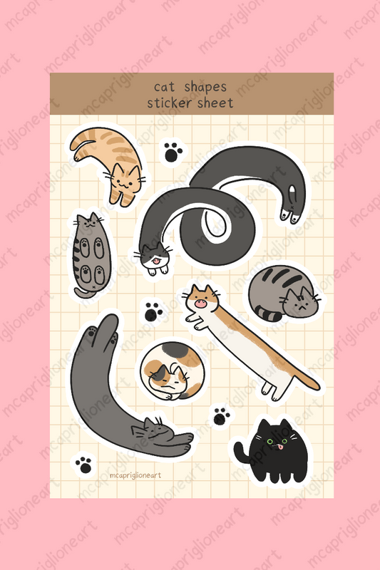 Cat Shapes Sticker Sheet