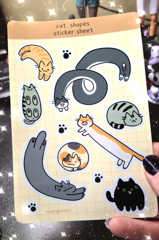 Cat Shapes Sticker Sheet