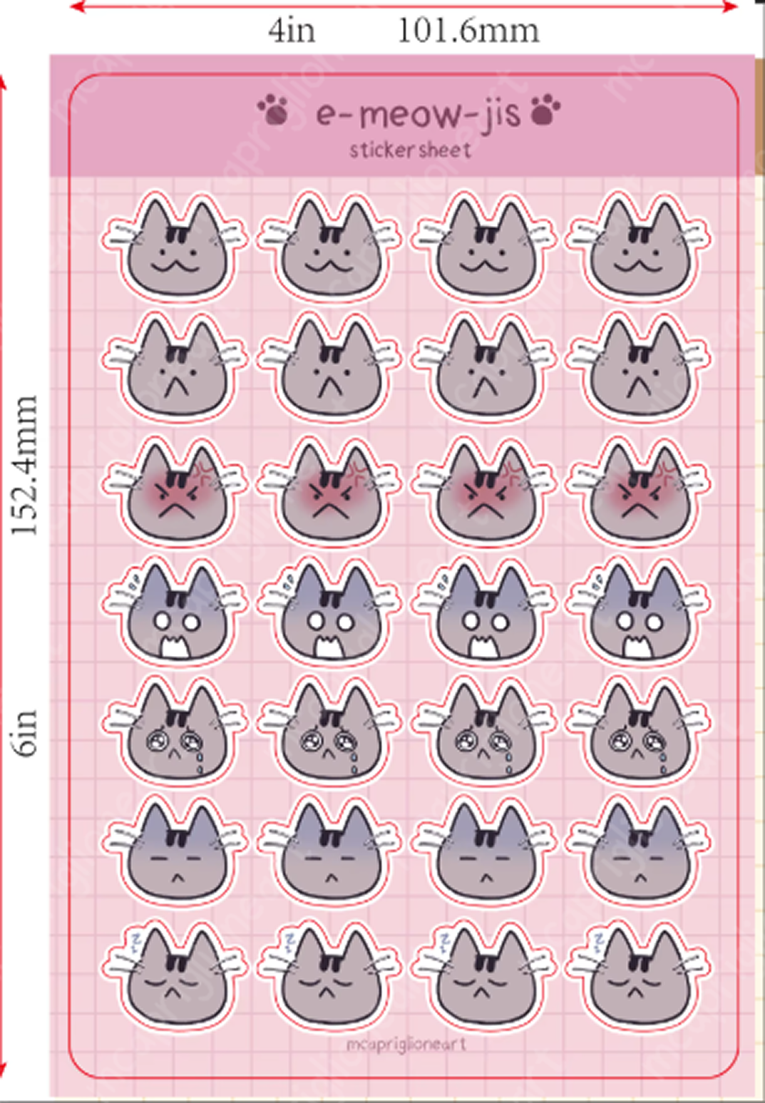 E-Meow-ji Sticker Sheet