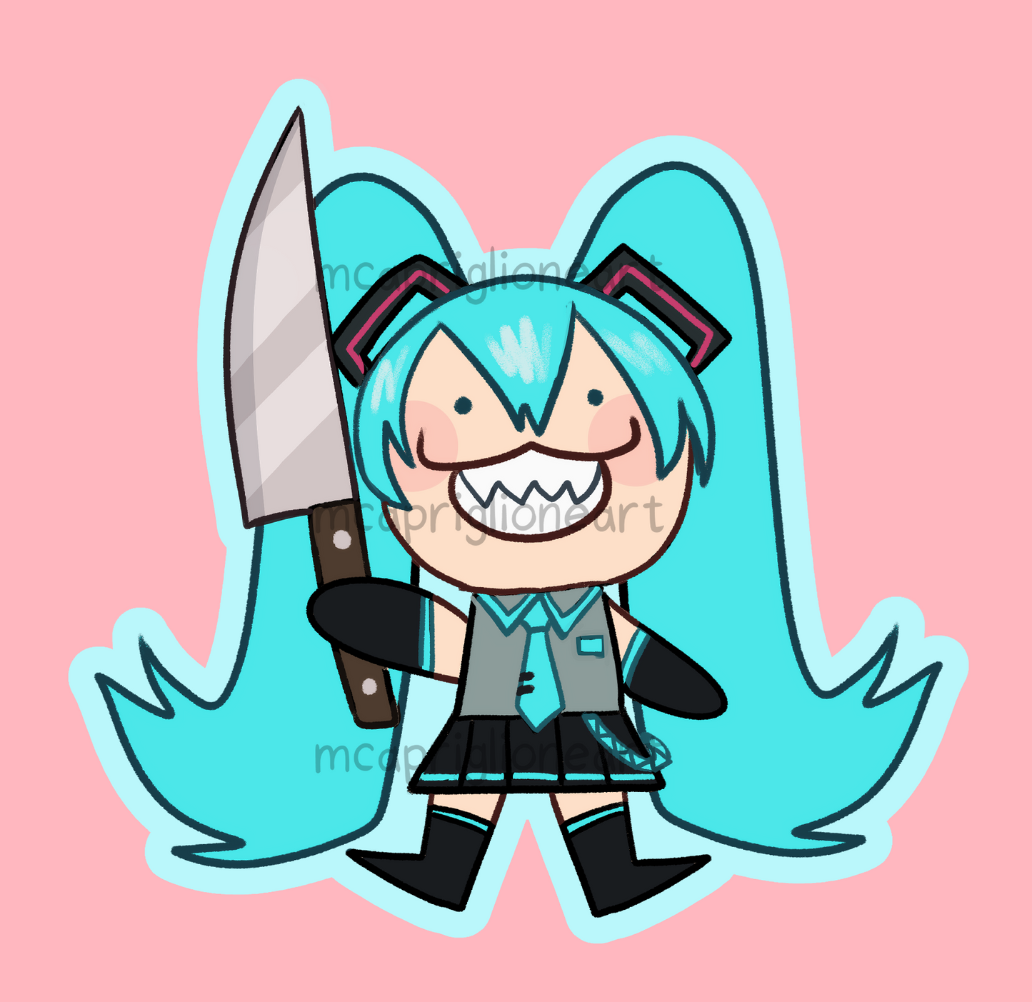Miku Knife Acrylic Charm