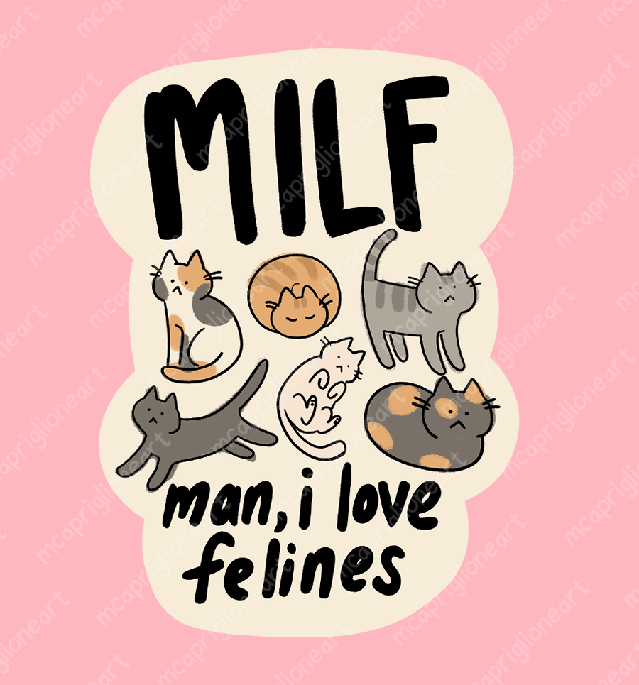 MILF (Man I Love Cats) Sticker