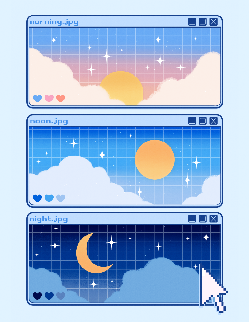 Morning Noon and Night 8.5x11 Print