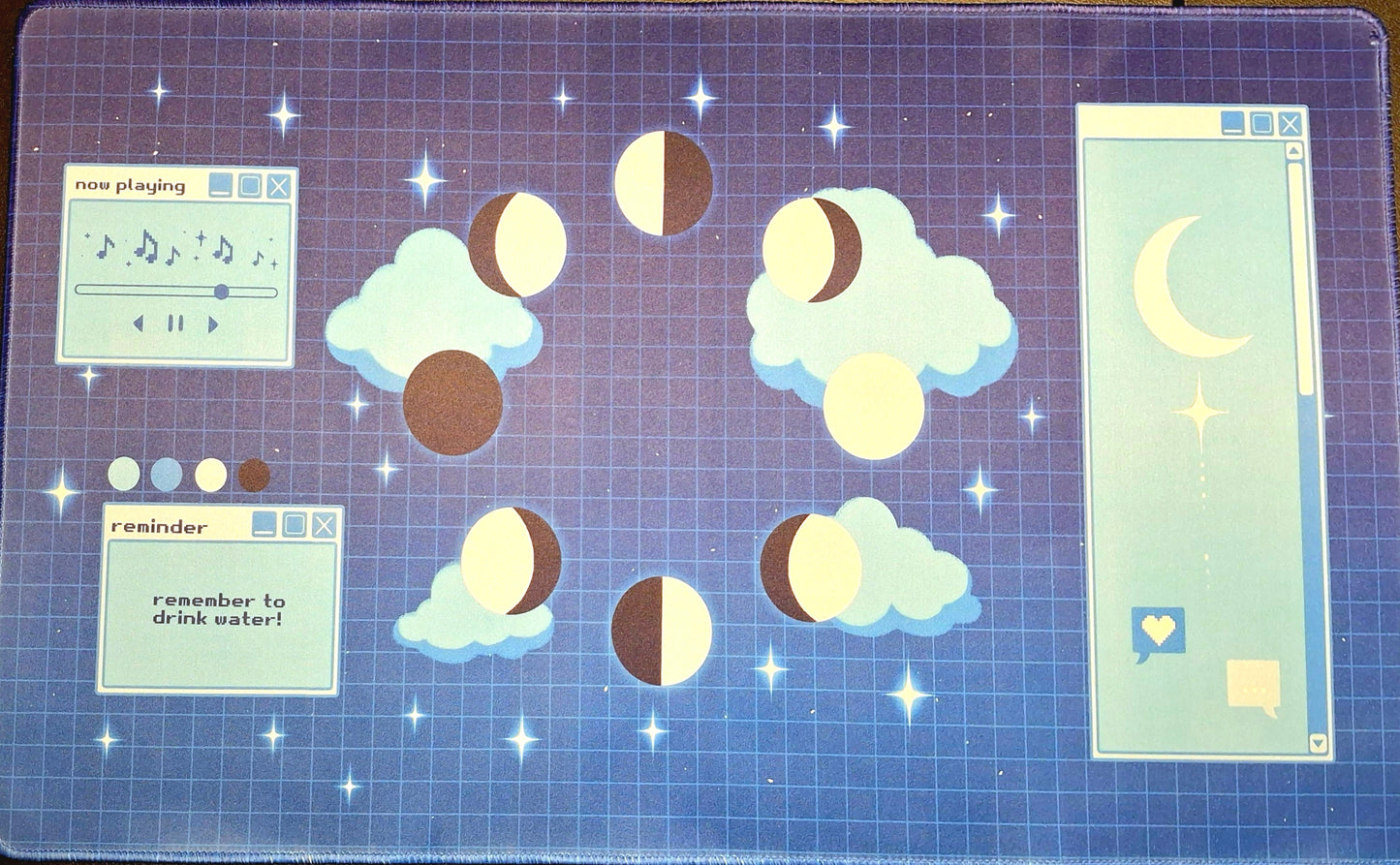 Dreamy Celestial Phases XL Desk Mat