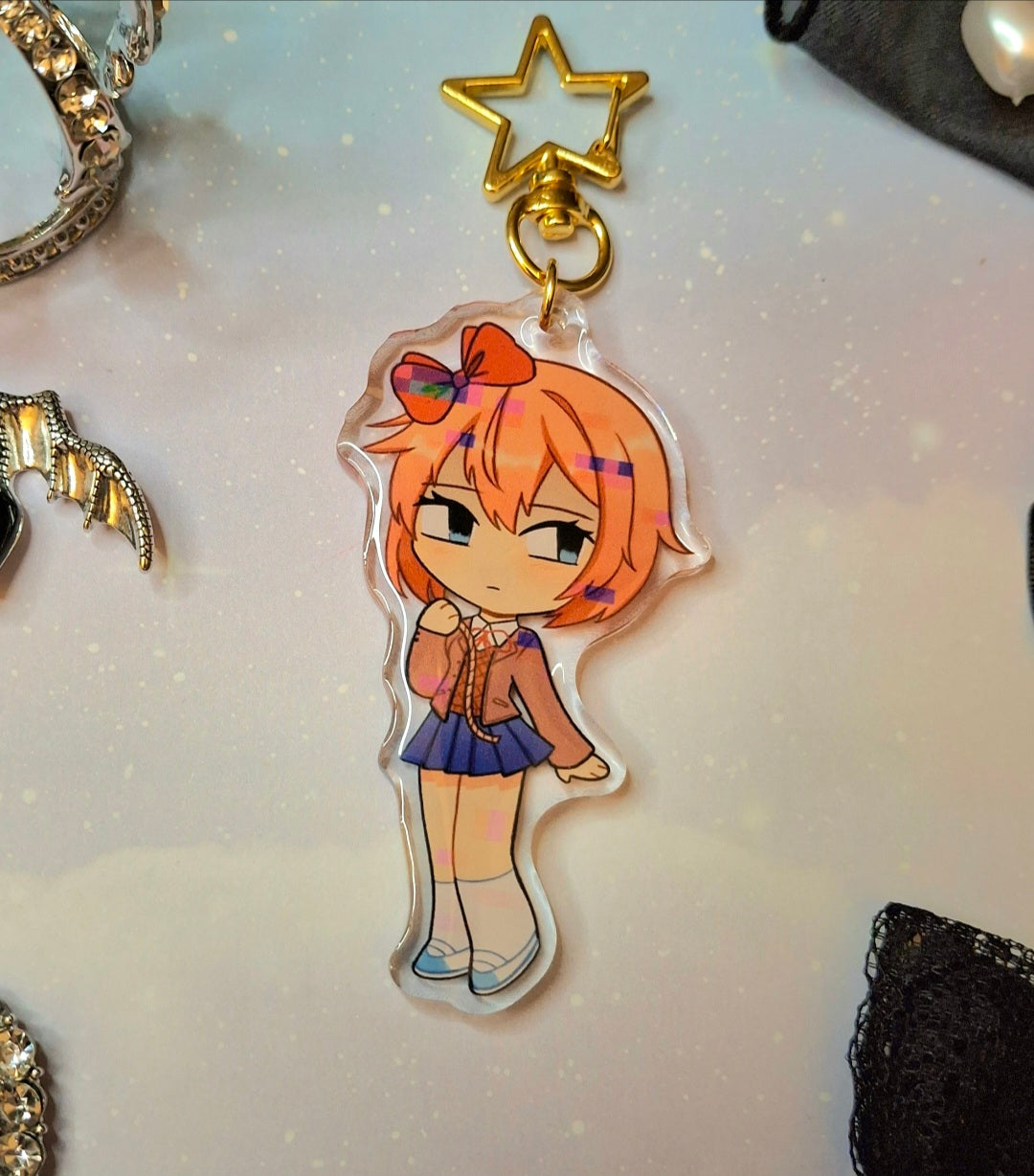 Doki Doki Literature Club Double Sided Epoxy Charms (Blood and Horror Warning)