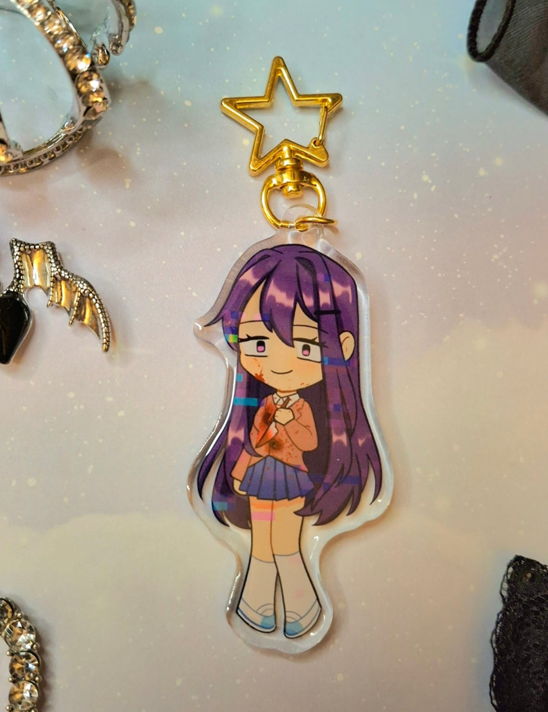 Doki Doki Literature Club Double Sided Epoxy Charms (Blood and Horror Warning)