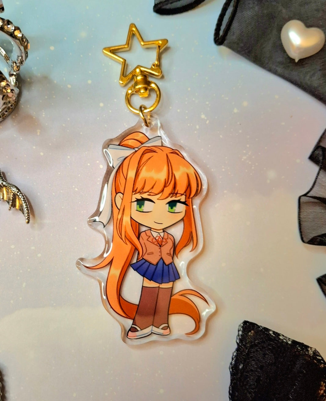Doki Doki Literature Club Double Sided Epoxy Charms (Blood and Horror Warning)