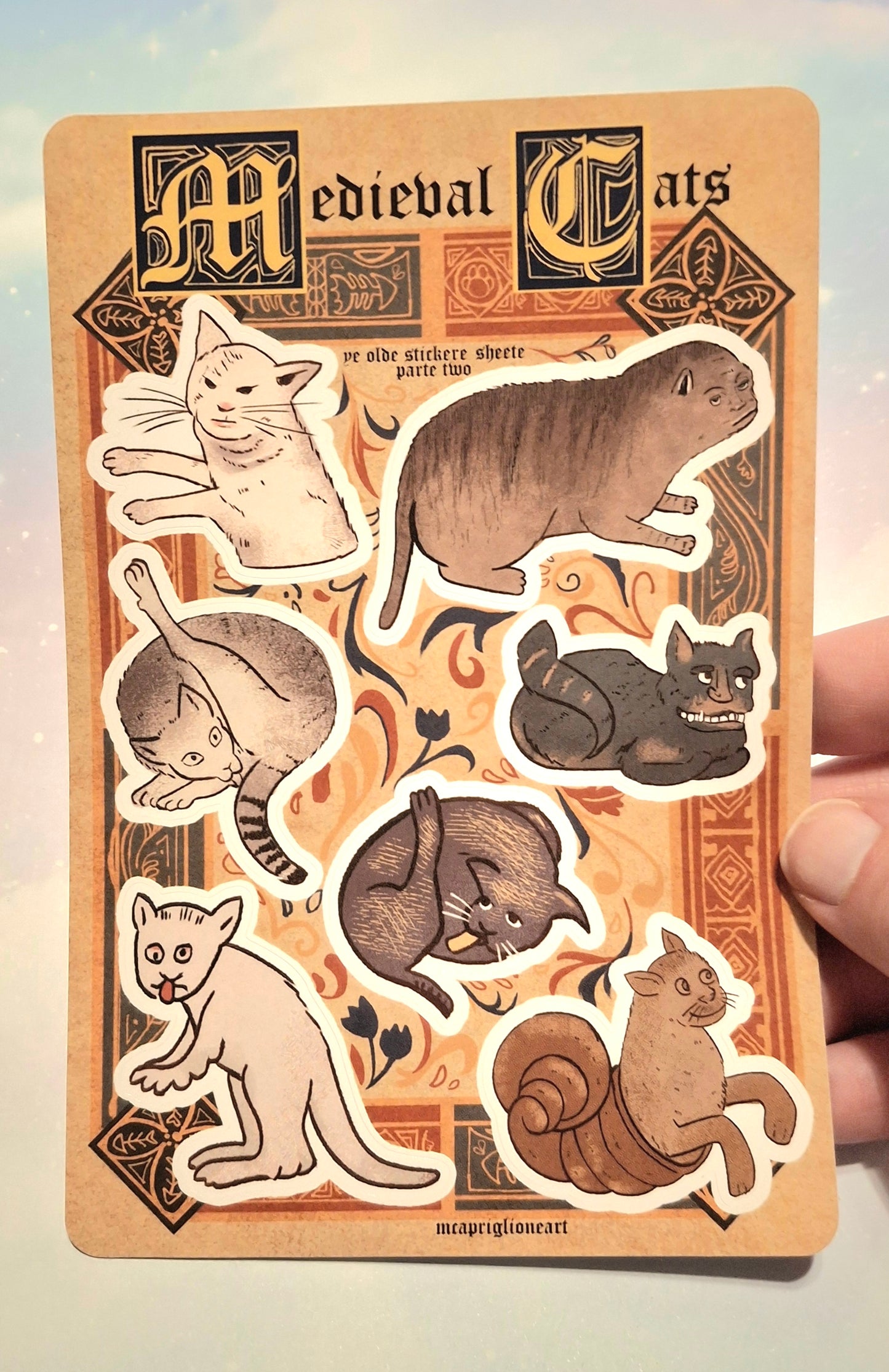 Medieval Cats Sticker Sheets (Two Designs Available)