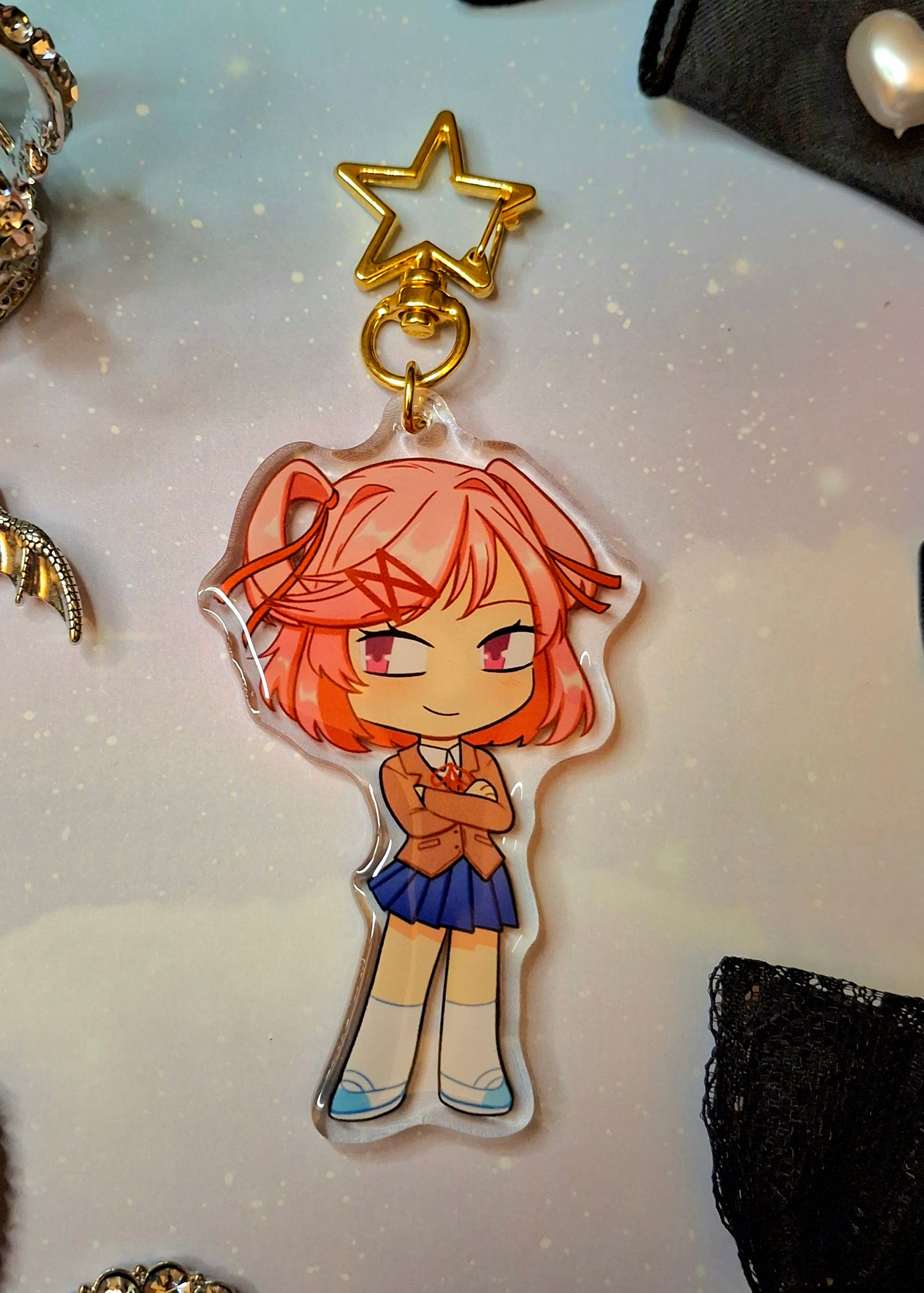 Doki Doki Literature Club Double Sided Epoxy Charms (Blood and Horror Warning)