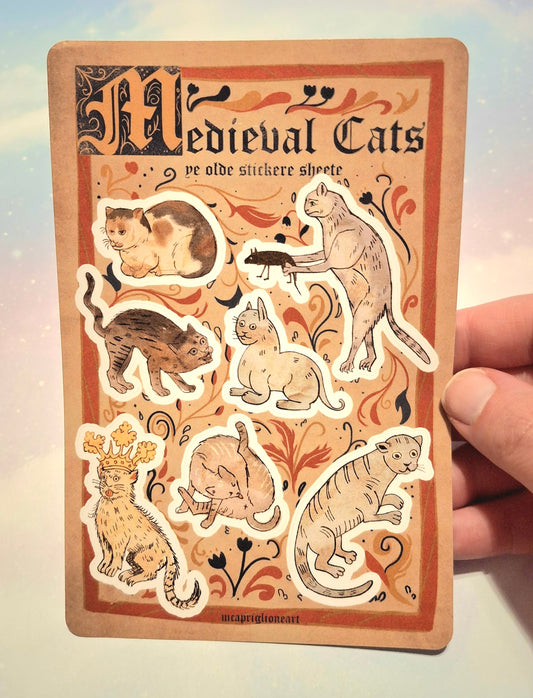 Medieval Cats Sticker Sheets (Two Designs Available)