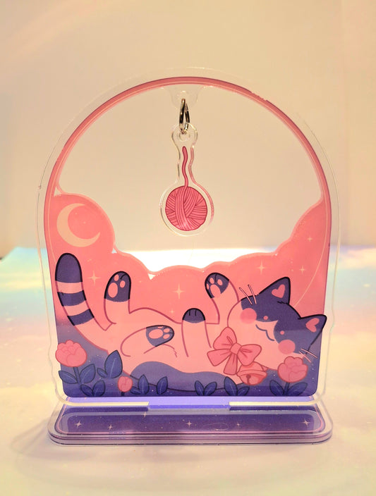 Cat Playing With Yarn Interactible Acrylic Standee