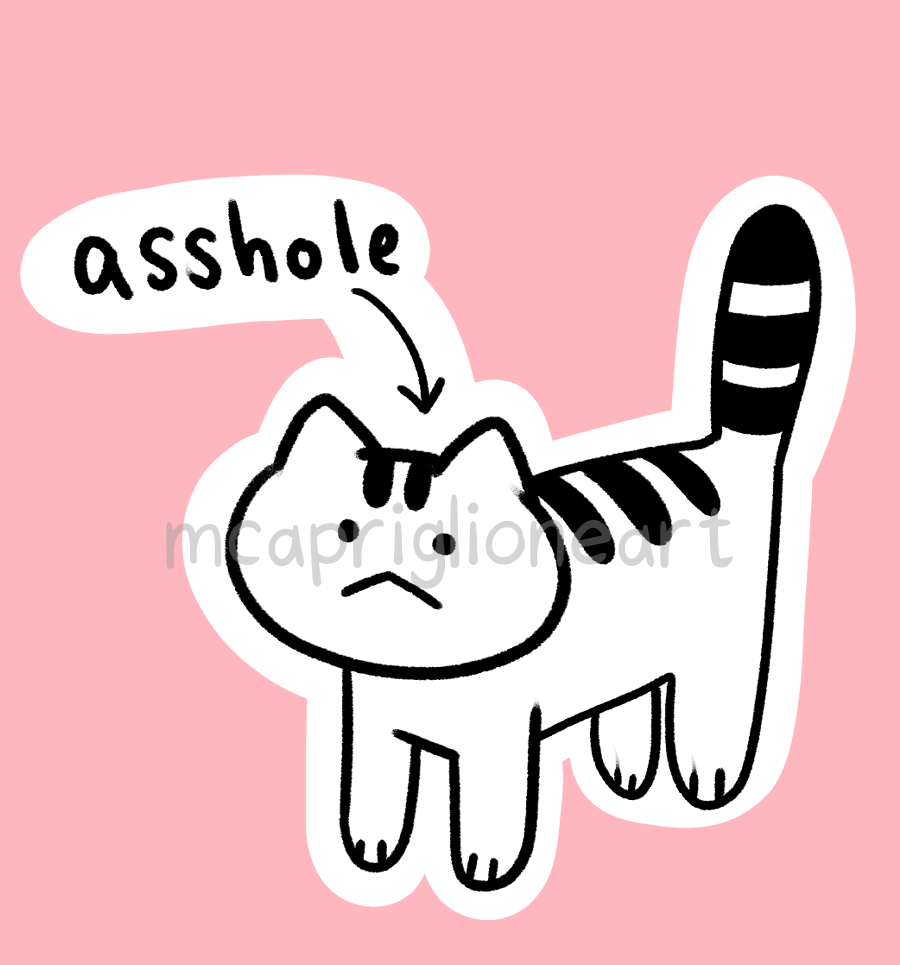 Assh*le Cat Sticker