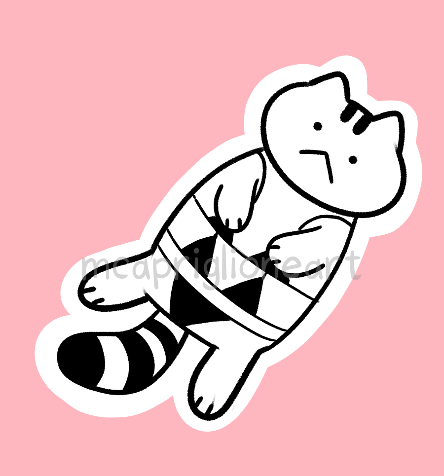 TrashCat Bikini Cat Sticker