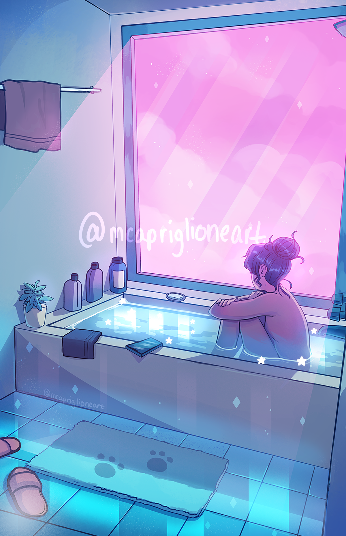 Relaxing Bath Art Print