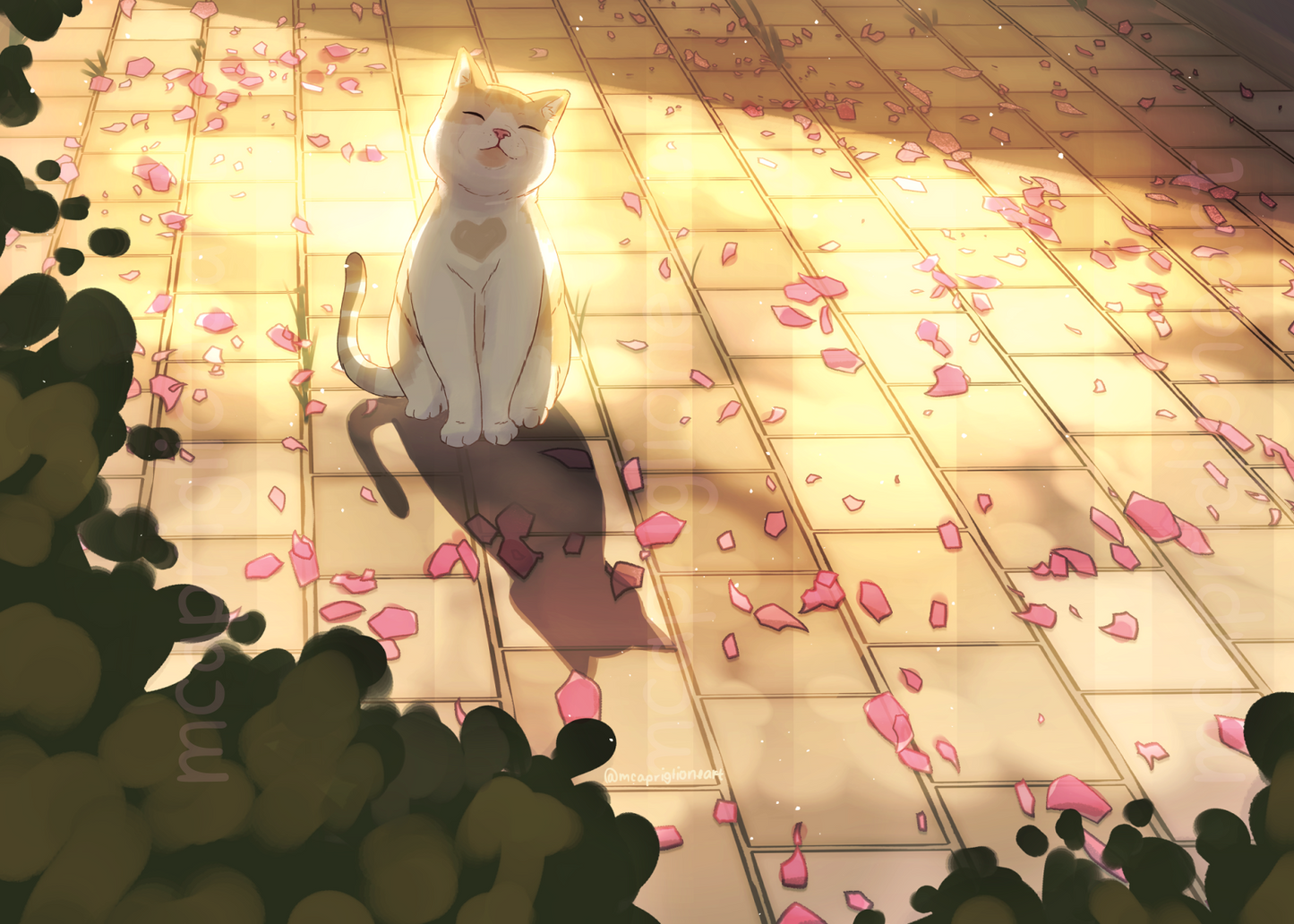 Spring Cat 5x7 Print