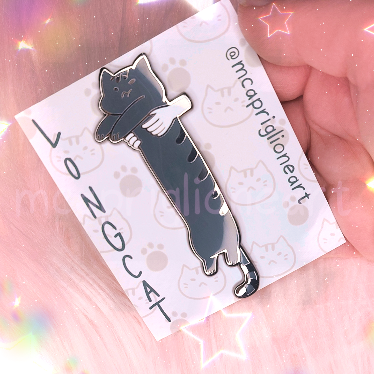 Long Cat Enamel Pin