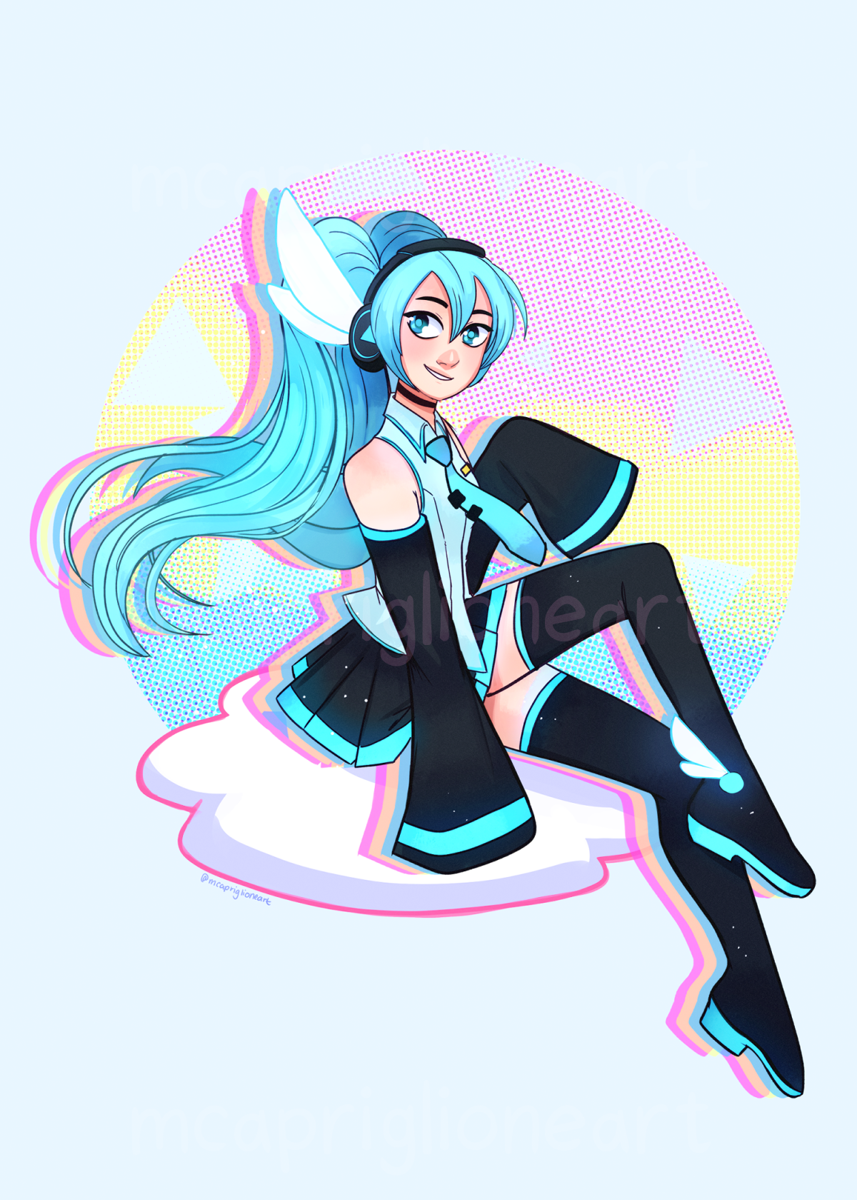 Glowing Miku 5x7 Print