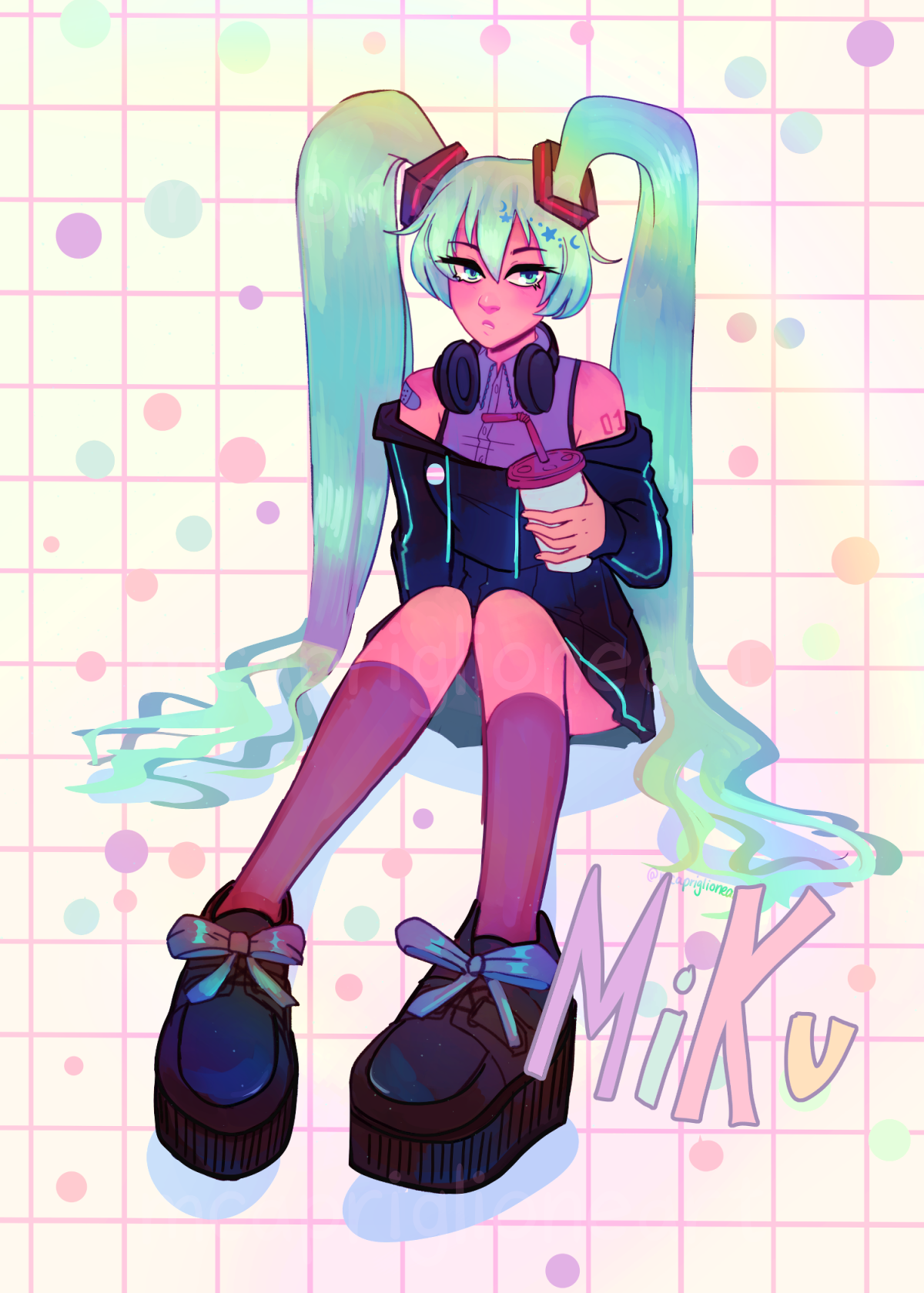 Tired Miku 5x7 Print