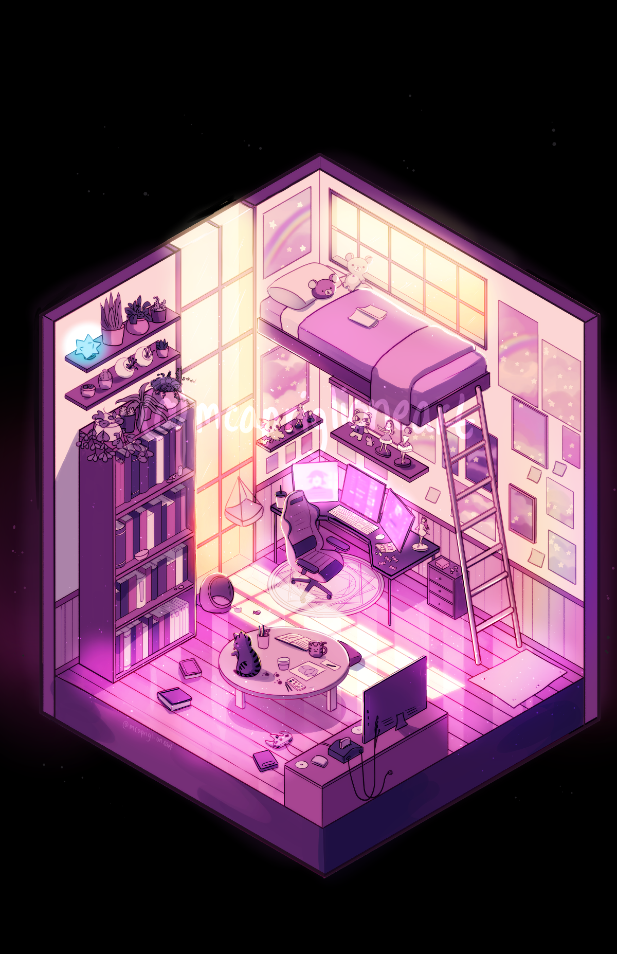 Isometric Room Art Print