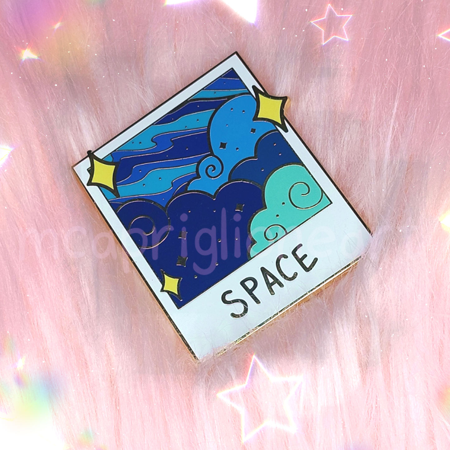 Space Polaroid Enamel Pin