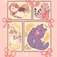 Fruit Cats Art Print (8.5x11)