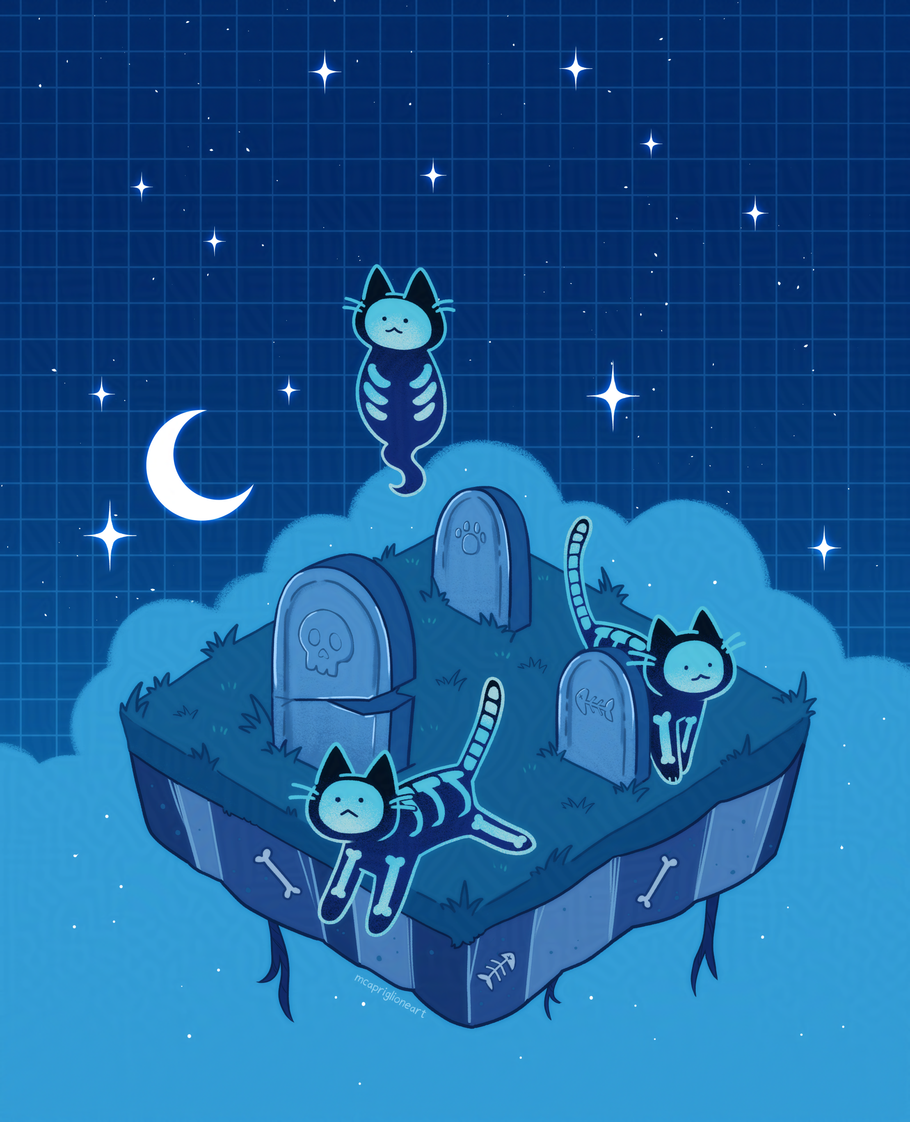 Night of the Living Meows Art Print (8.5x11)