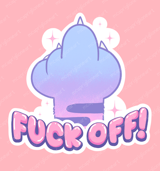 F*CK OFF Paw Sticker