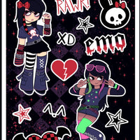 Emo Fashion Sticker Sheet