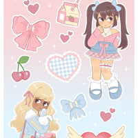 Kawaii Fashion Sticker Sheet