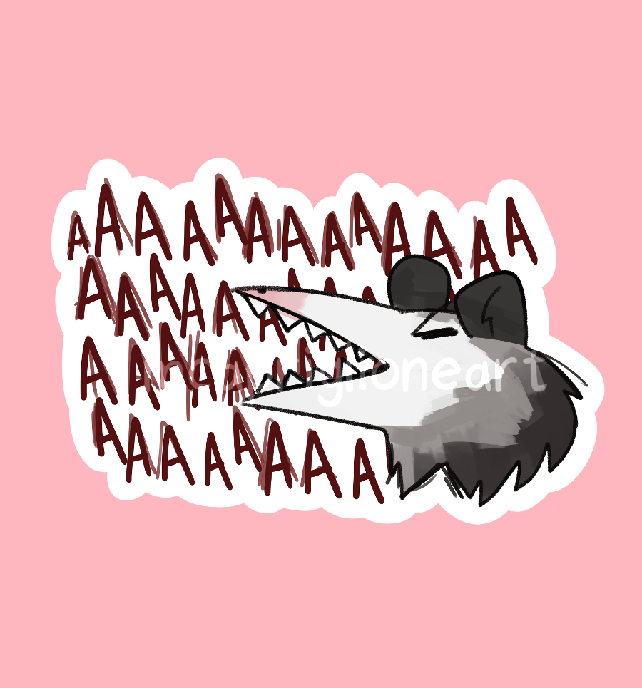 AAAAAAAAAAAAAA Possum Sticker