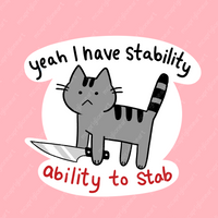 Ability to Stab Cat Sticker