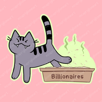 Litter Box Anti-Billionaire Cat Sticker