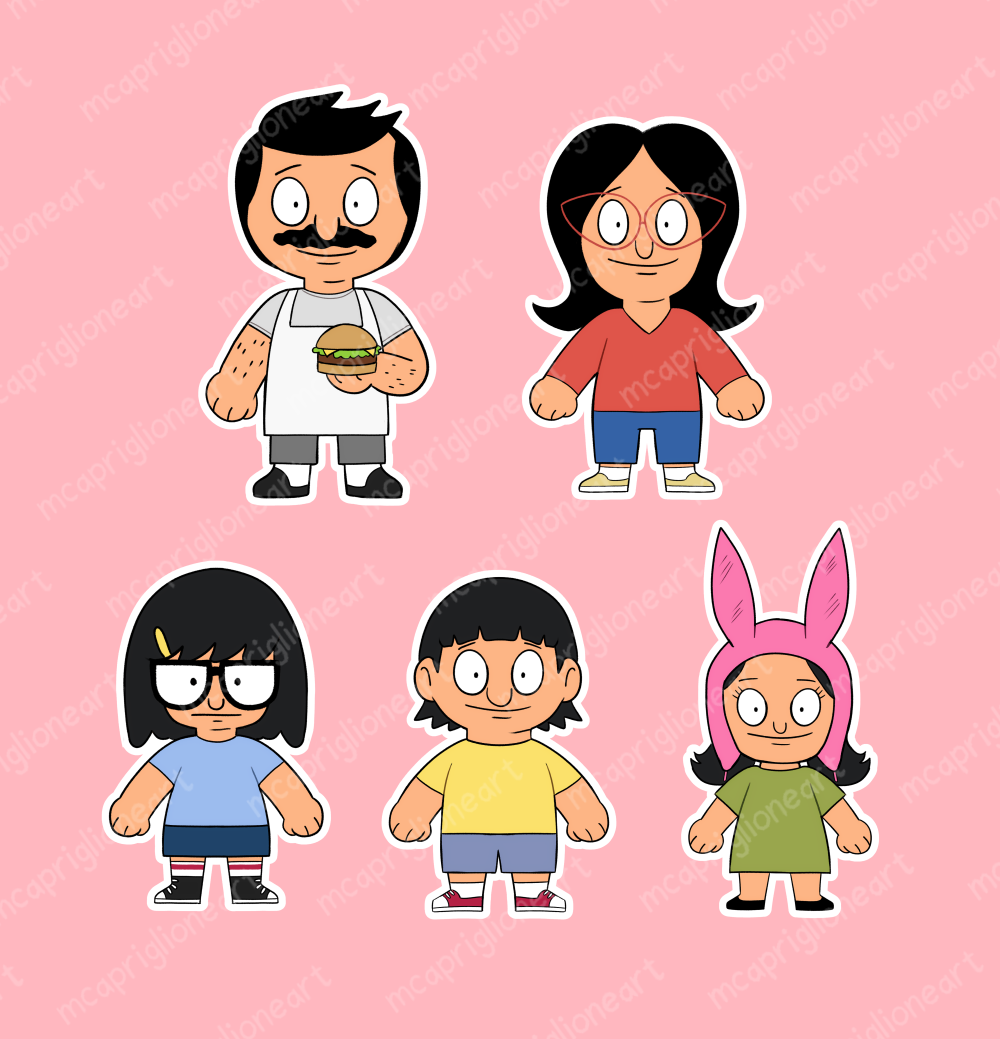 Burger Family Stickers