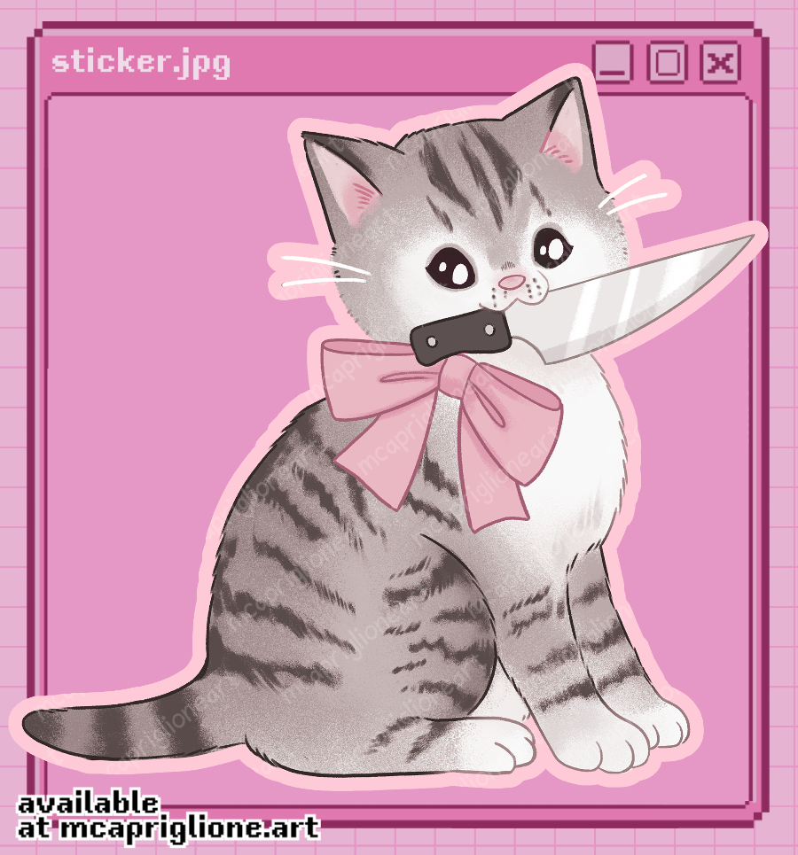 Kitten With a Knife Sticker