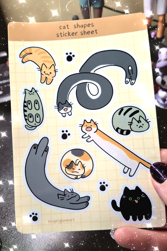 (PRE-ORDER) Cat Shapes Sticker Sheet