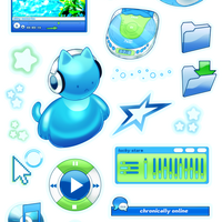 Lucky Star Clear Large Sticker Sheet Frutiger Aero