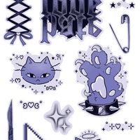 Love/Hate Clear Large Sticker Sheet