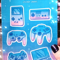 Vintage Game Controllers Sticker Sheet