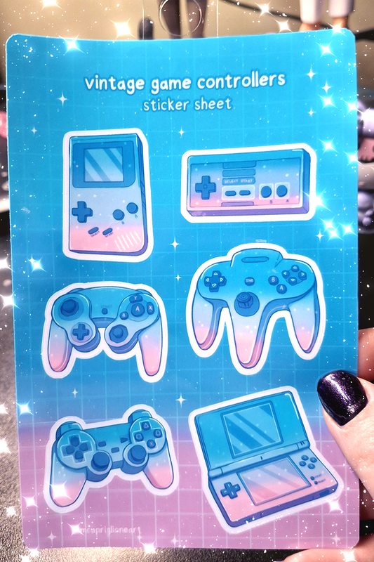 (PRE-ORDER) Vintage Game Controllers Sticker Sheet