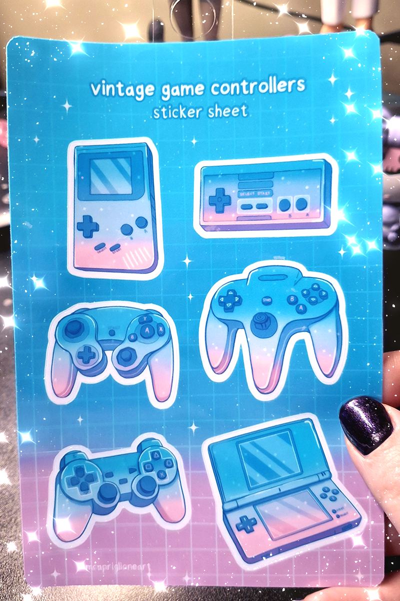 Vintage Game Controllers Sticker Sheet