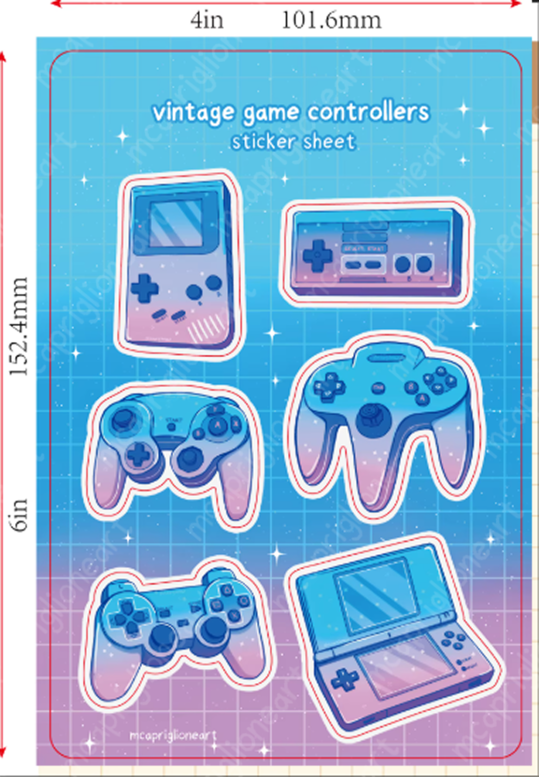 Vintage Game Controllers Sticker Sheet