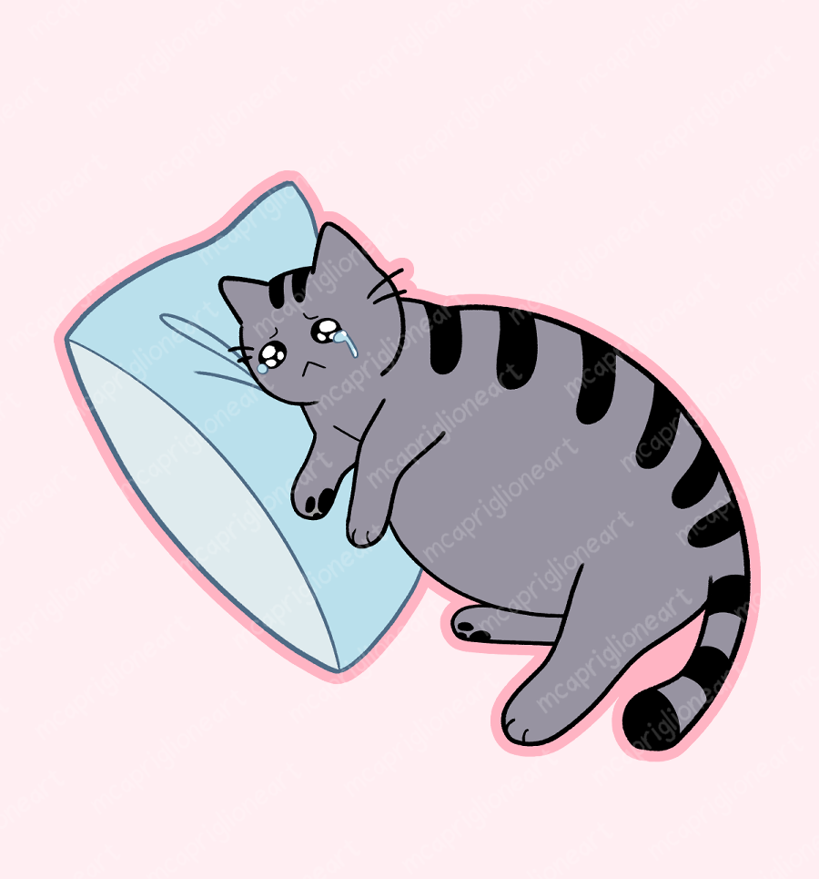 Crying Cat Sticker