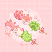 Dango Cat Print