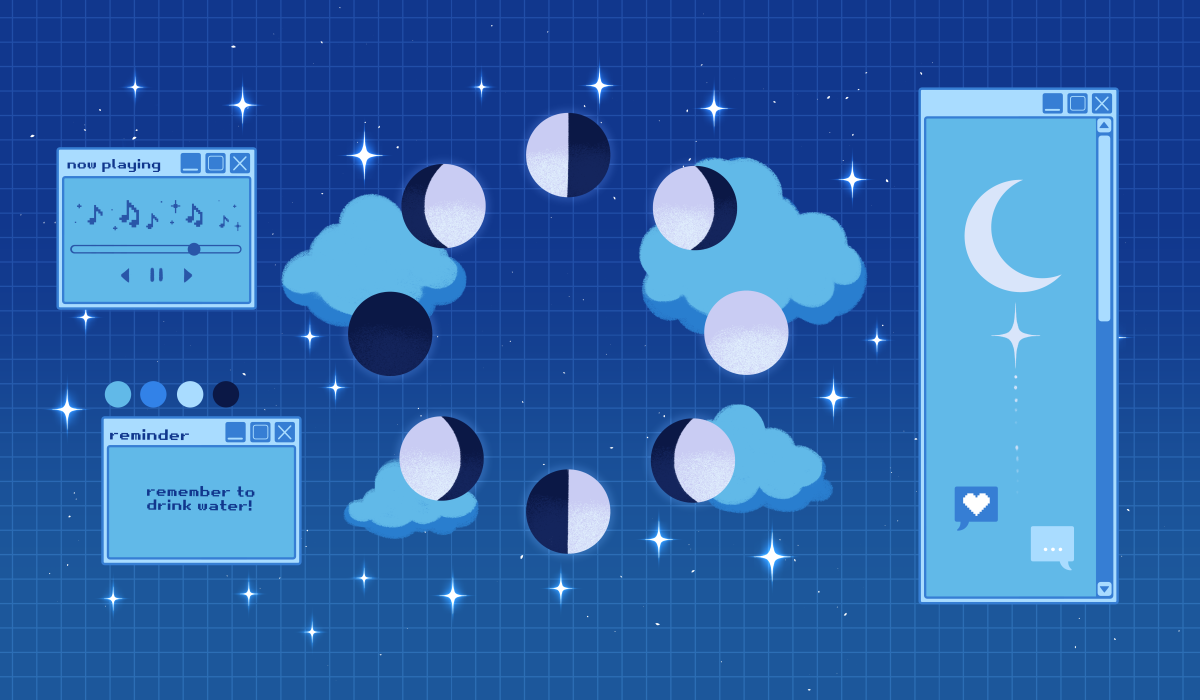 Dreamy Celestial Phases XL Desk Mat