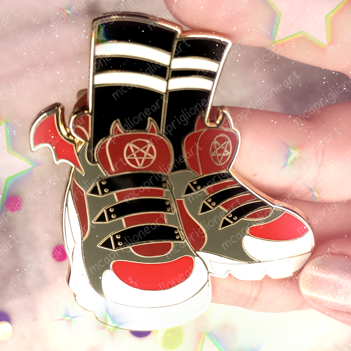 Devil and Angel Shoes Enamel Pins