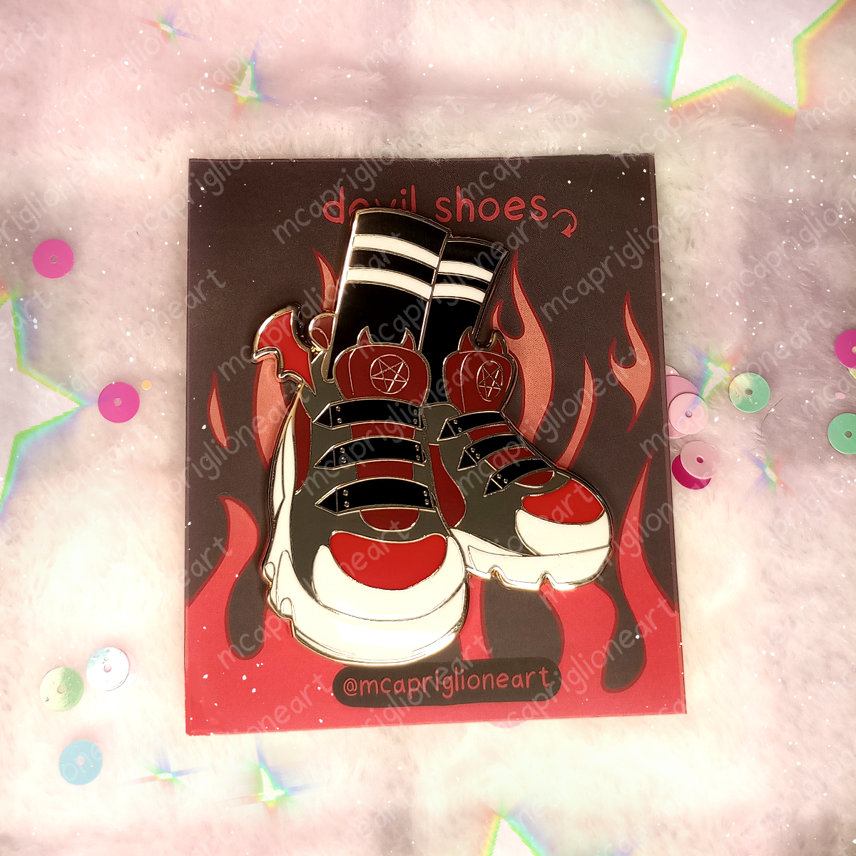 Devil and Angel Shoes Enamel Pins